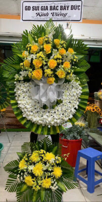 Floral arrangement with yellow flowers